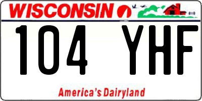 WI license plate 104YHF