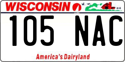 WI license plate 105NAC