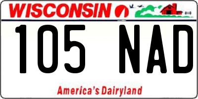 WI license plate 105NAD