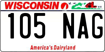 WI license plate 105NAG