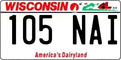 WI license plate 105NAI