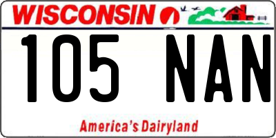 WI license plate 105NAN