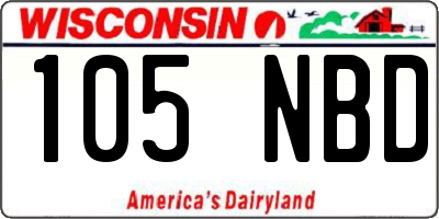 WI license plate 105NBD