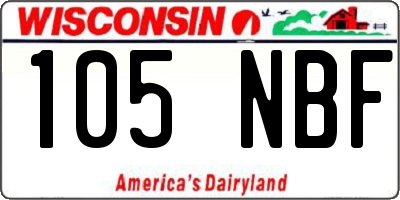 WI license plate 105NBF