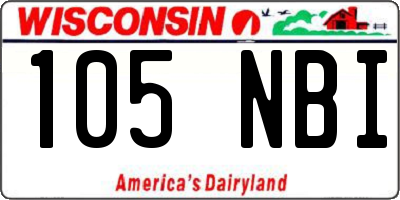 WI license plate 105NBI