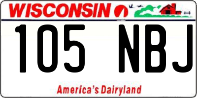 WI license plate 105NBJ