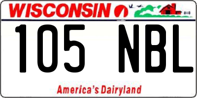 WI license plate 105NBL