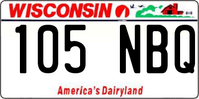 WI license plate 105NBQ