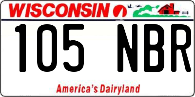 WI license plate 105NBR
