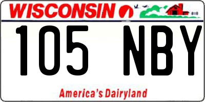 WI license plate 105NBY