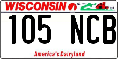 WI license plate 105NCB