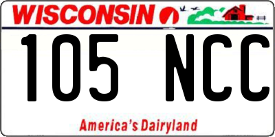 WI license plate 105NCC