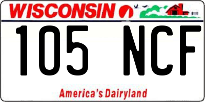 WI license plate 105NCF
