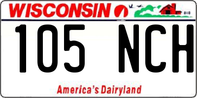 WI license plate 105NCH