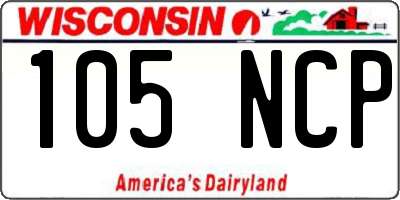 WI license plate 105NCP