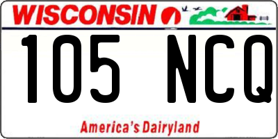 WI license plate 105NCQ