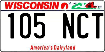 WI license plate 105NCT