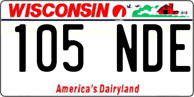 WI license plate 105NDE