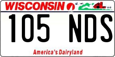 WI license plate 105NDS