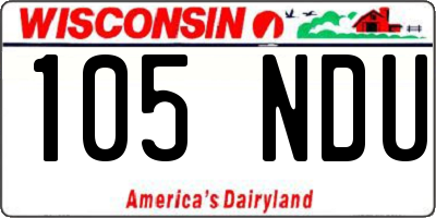 WI license plate 105NDU