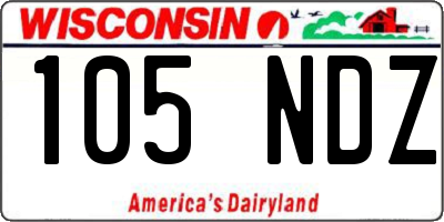 WI license plate 105NDZ