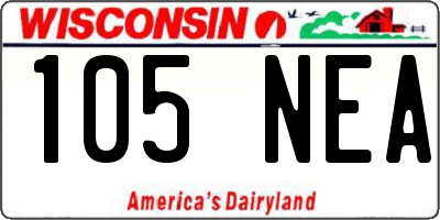 WI license plate 105NEA