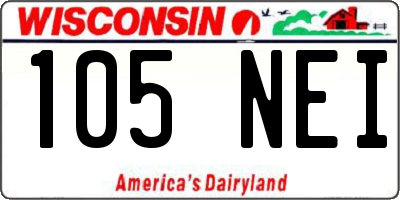 WI license plate 105NEI