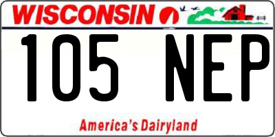 WI license plate 105NEP