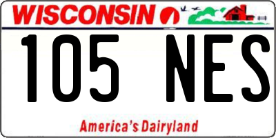 WI license plate 105NES