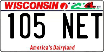 WI license plate 105NET