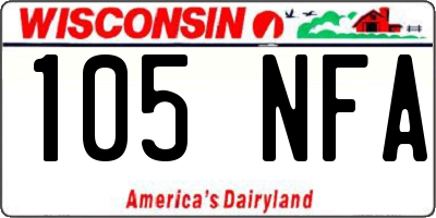WI license plate 105NFA