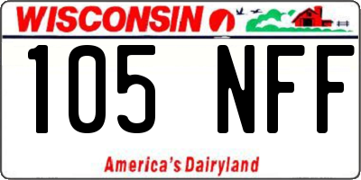 WI license plate 105NFF