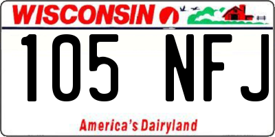 WI license plate 105NFJ