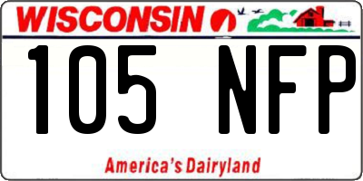 WI license plate 105NFP
