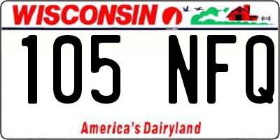 WI license plate 105NFQ