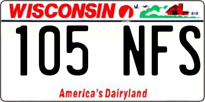 WI license plate 105NFS