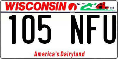 WI license plate 105NFU