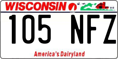 WI license plate 105NFZ