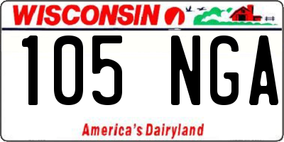 WI license plate 105NGA