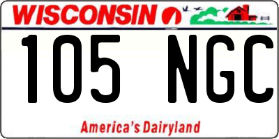 WI license plate 105NGC