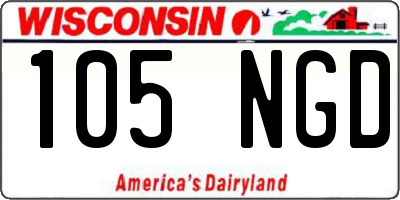 WI license plate 105NGD