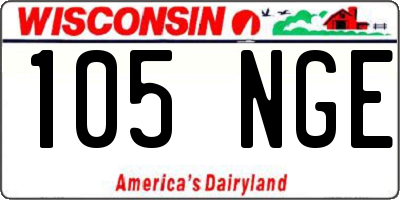 WI license plate 105NGE