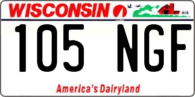 WI license plate 105NGF