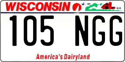 WI license plate 105NGG