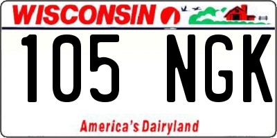 WI license plate 105NGK