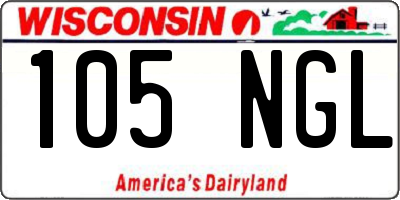 WI license plate 105NGL