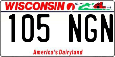 WI license plate 105NGN