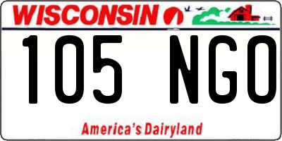 WI license plate 105NGO