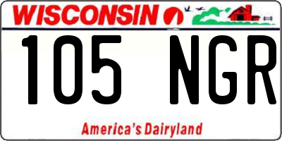 WI license plate 105NGR