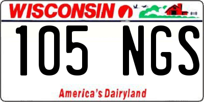 WI license plate 105NGS
